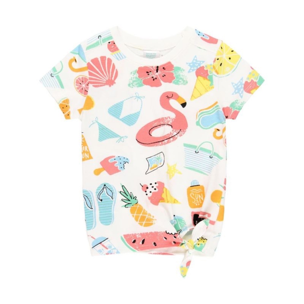Tropical Print Short Sleeve Tee for Kids